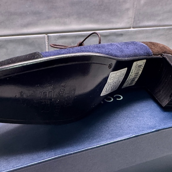 Balenciaga Suede Leather Oxford  Shoes Block Heel | Size 38/ 8 Tri Color - Picture 12 of 13